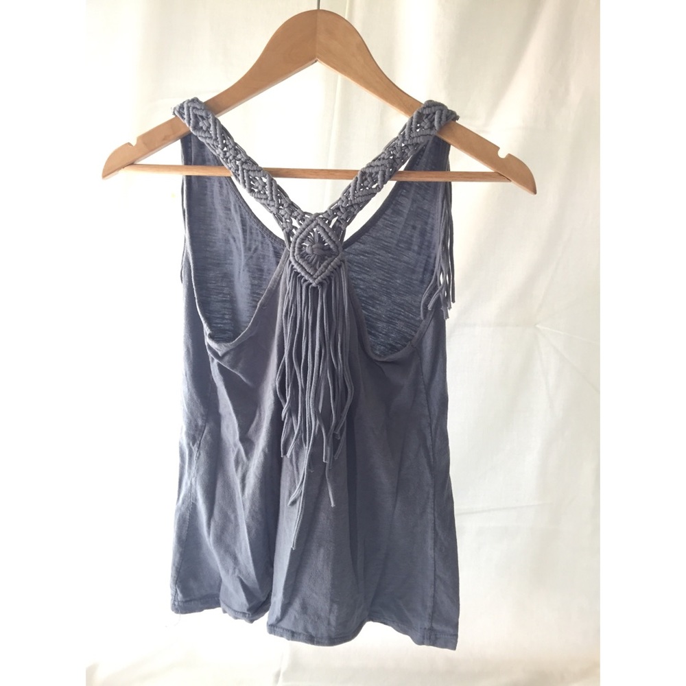 Blue tank top with braided straps - Picture 2 of 2